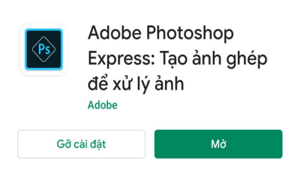 Cài đặt ứng dụng Photoshop Express